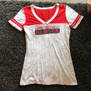 White and black Badger shirt